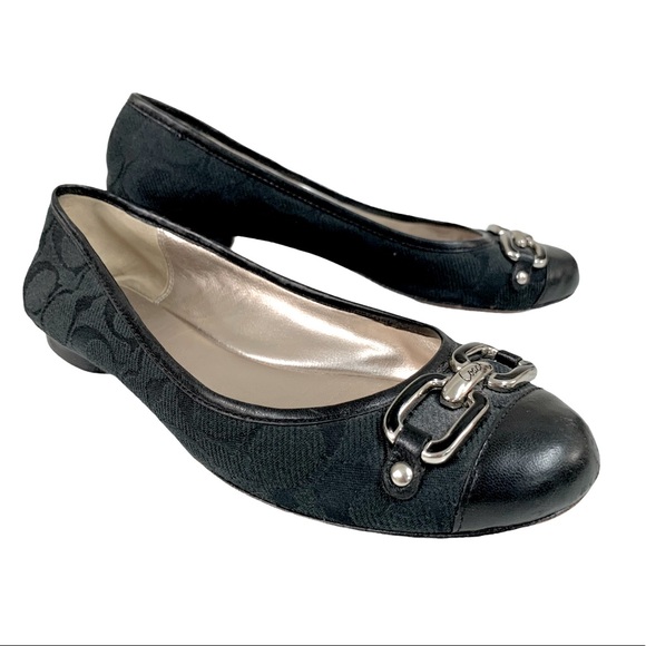 Coach Shoes - COACH  (Shelf: 8) Signature Silver Logo “Humor” Slip On Flats -Sz 7B